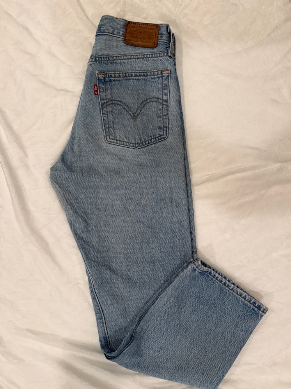Levi's Women's Straight Leg Jeans in Light Blue Denim